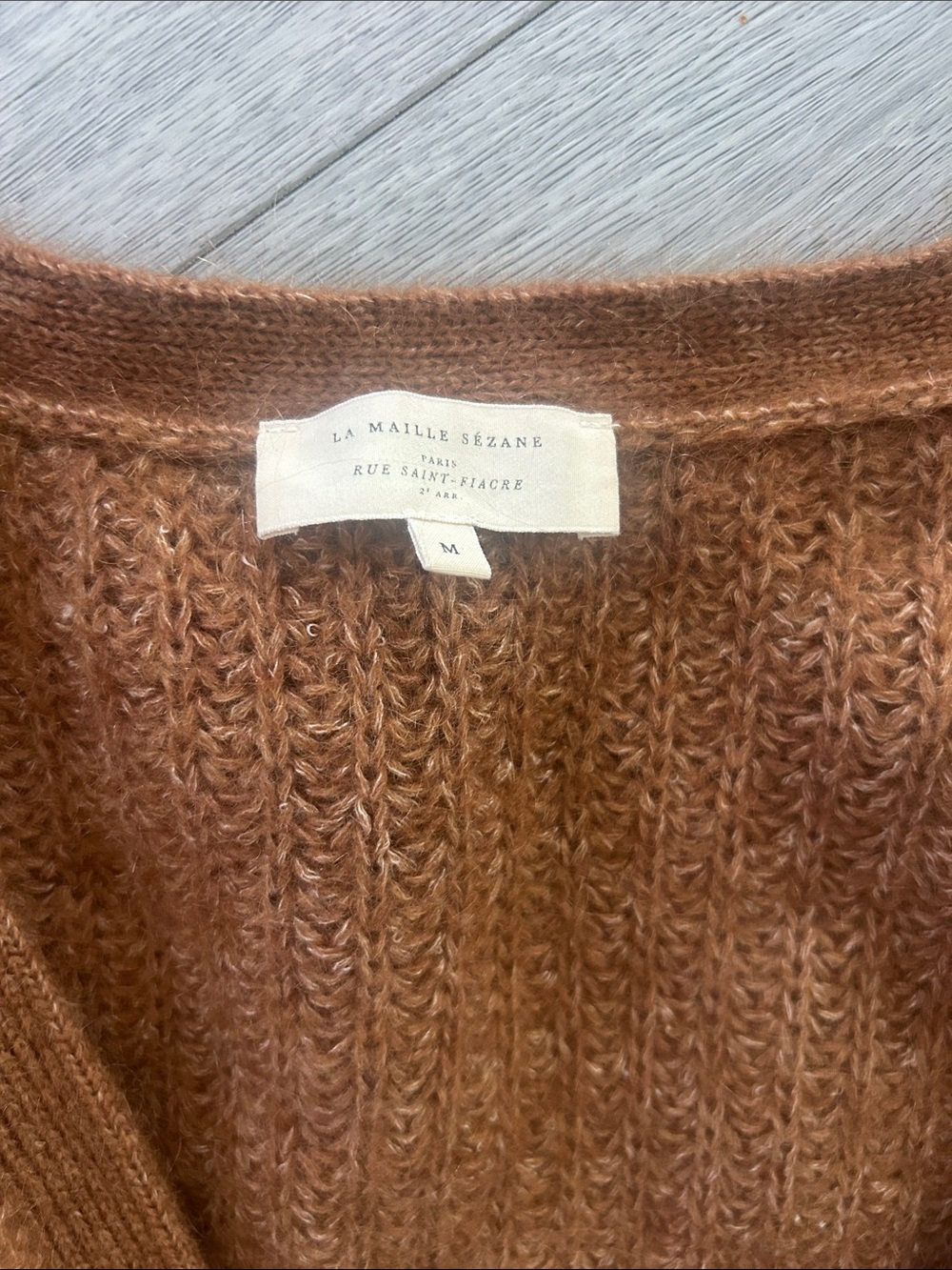 NWOT Sézane Basile Cardigan in Mottled Camel Brown Sz M - Picture 4 of 10
